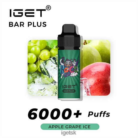 IGET Vape Sale - bar plus 6000 ťahov LR6L68235 jablko hroznový ľad