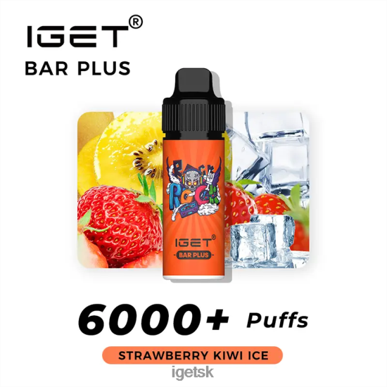 IGET Discount - bar plus súprava na vape bez obsahu nikotínu LR6L68368 jahodový ľad s kiwi
